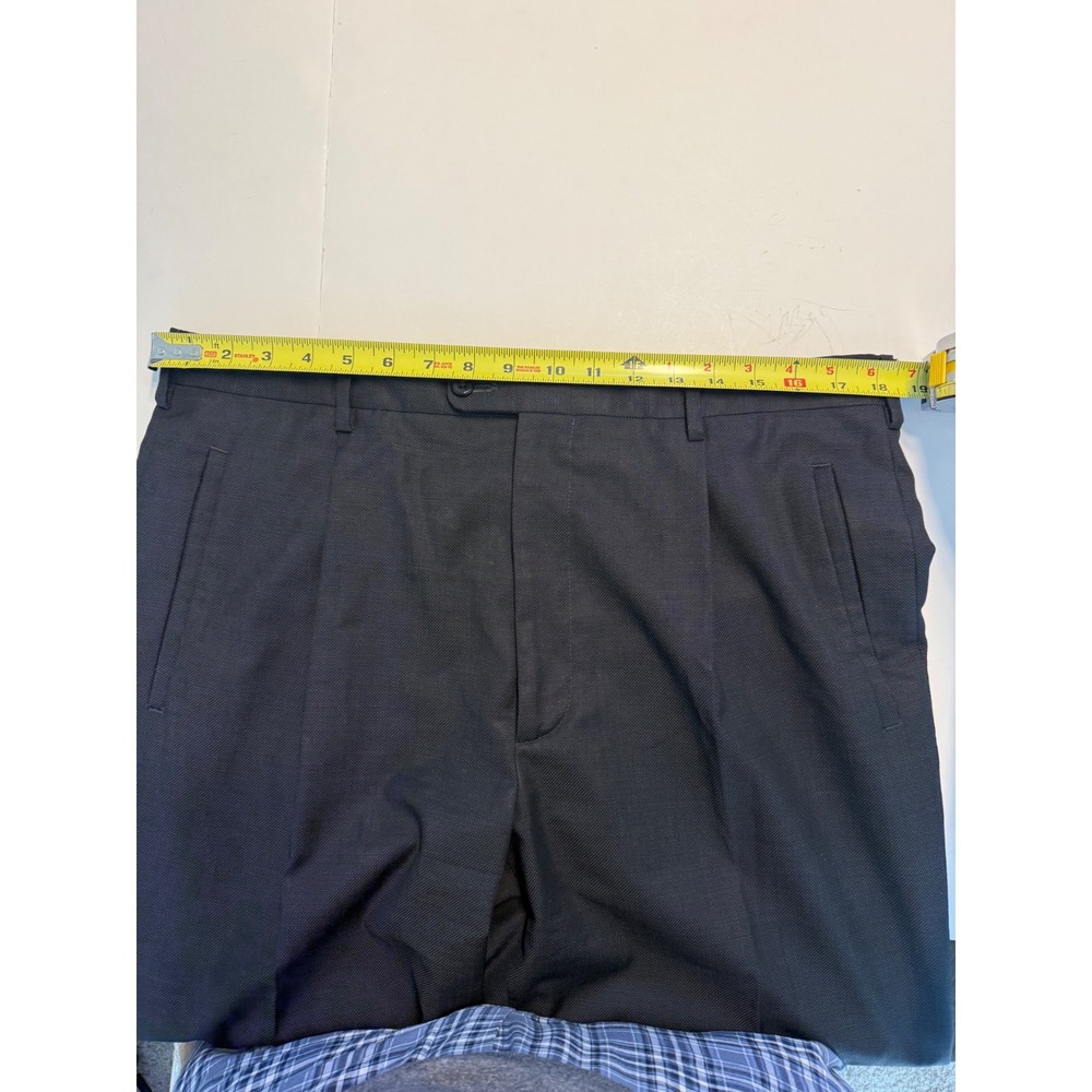 Zanella Nordstrom Mens Charcoal Gray Pleated Wool Dress Pants Italy 36x32 111164 - Picture 4 of 8